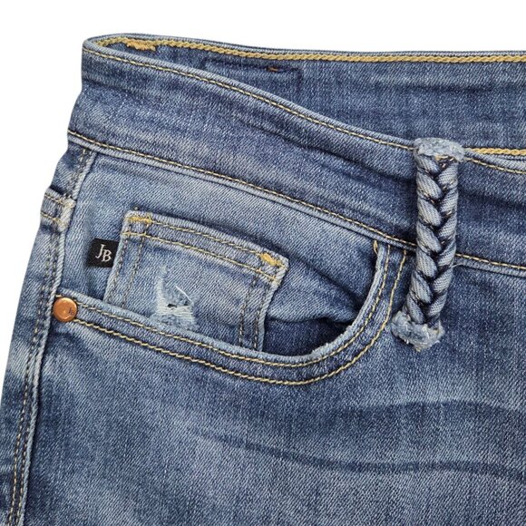 Judy Blue Shauna Bootcut Jeans Womens 30 Mid Rise Braided Belt Loop - Picture 4 of 12